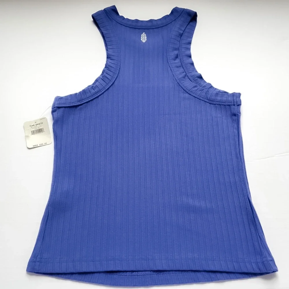 NEW Free People Movement Blissed Out Ribbed Tank Size XS African Violet Blue - Picture 6 of 12